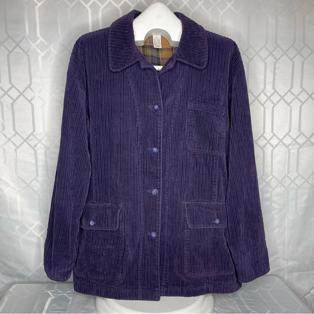 Innovation Sport Vintage 90s Purple Corduroy Button Up Chore Jacket Coat Size L